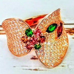 Tourmaline Floral Rose Ring